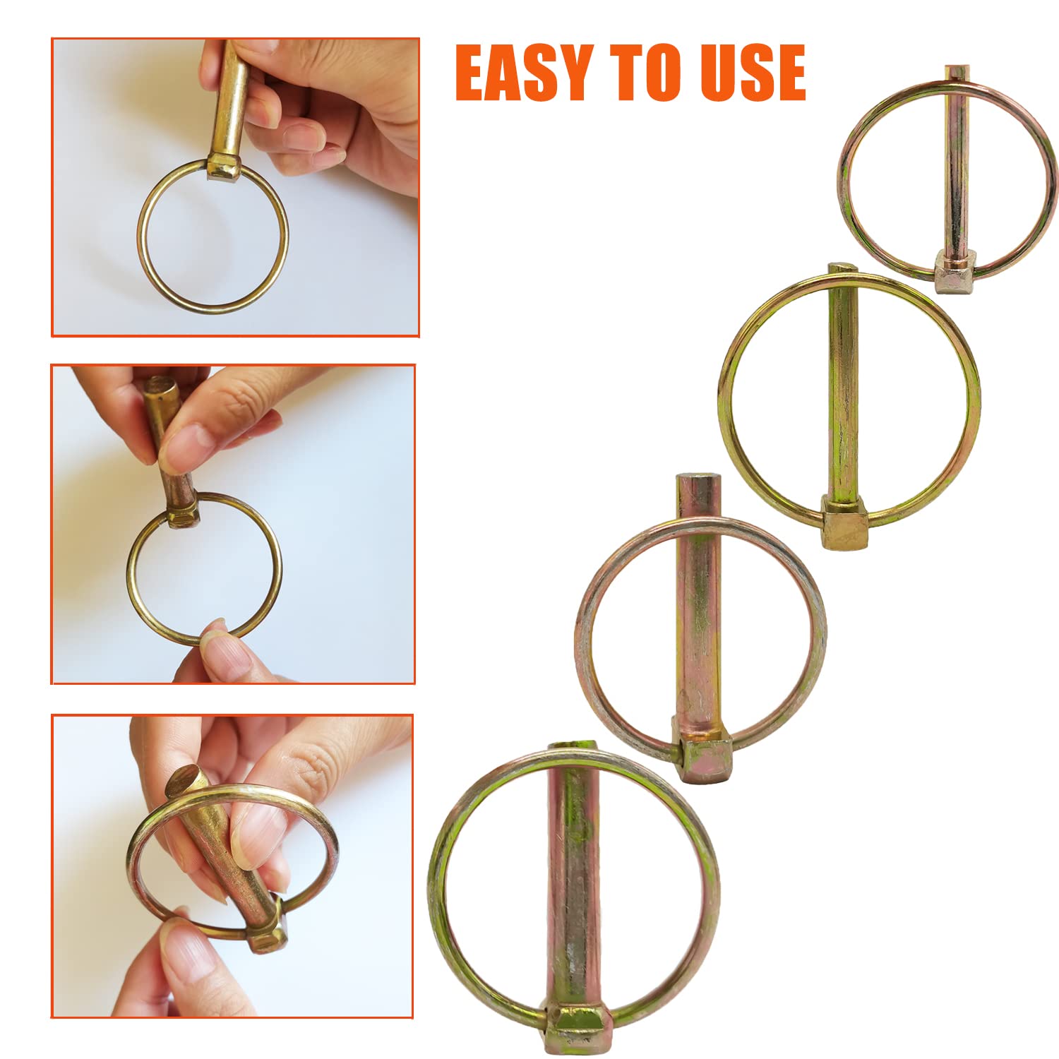 Set 14 Coppiglie A Scatto In Acciaio - M4,5/M6/M8/M10 Per Trattori E Rimorchi - Foto 2