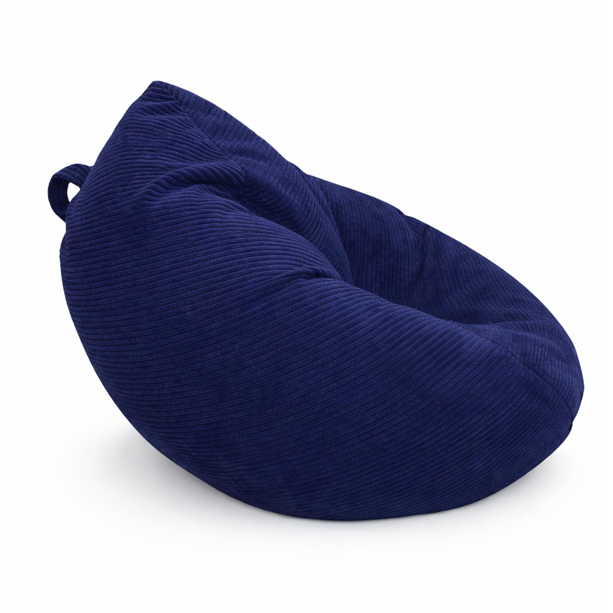 BuBiBag Premium Sitzsack Cord XXL – Fertig befüllt & Oeko-Tex Zertifiziert – Kratzfester Breitcord Gaming Sessel – Robuster Bean Bag für Kinder & Erwachsene – Pflegeleicht (Navyblue 120x95cm)