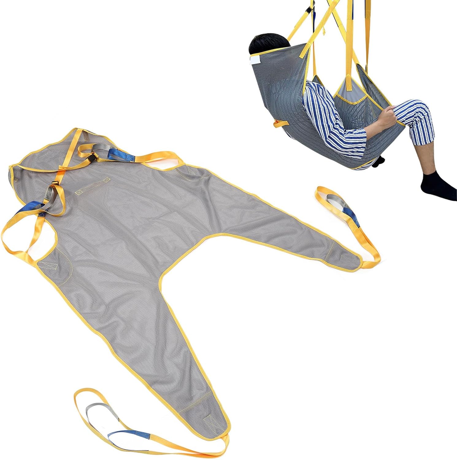 Mesh Full Body Sling for Lift, Patient Transfer Sling Patient Transfer Assist Device Blanket Lift Sling, for Elderly Disabled Bariatric Transfer