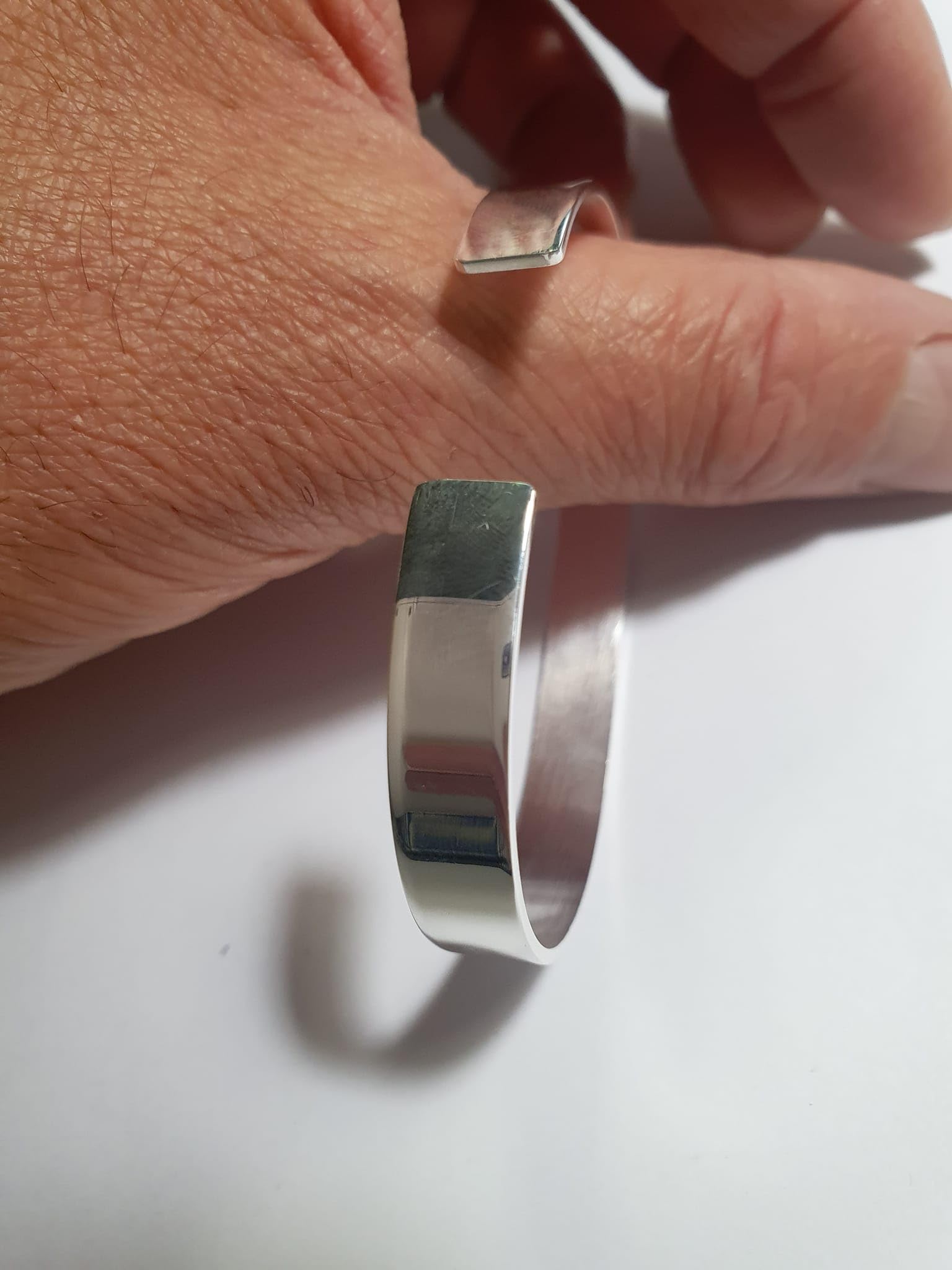 1 bracciale rigido argento 925 unisex largo 8 mm spessore 1,3 mm, SU RICHIESTA INCISIONE PERSONALIZZATA NOME