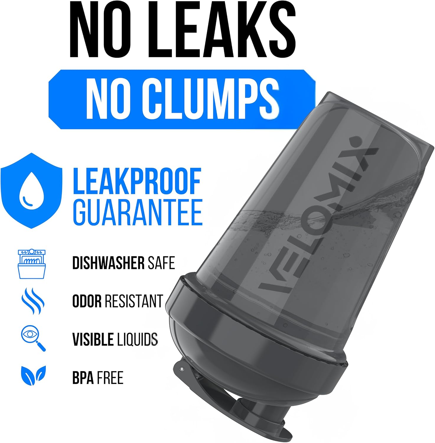 VELOMIX 4 Pack 20oz Protein Shaker Bottle for Protein Mixes, Mint Drift image 3