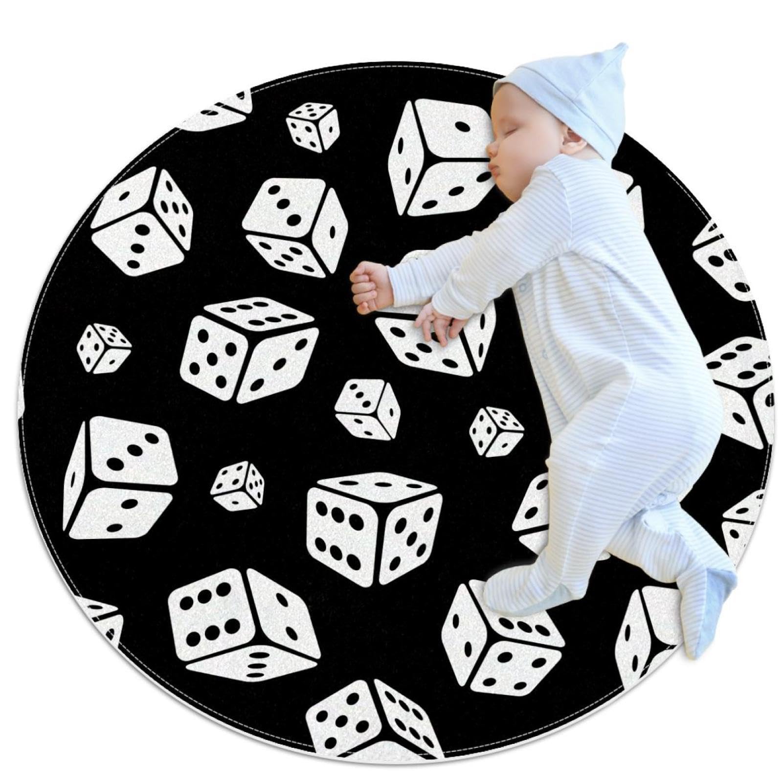 Tapis de salle de bain dés et camomille pour chambre d'enfant et canapé de salon
