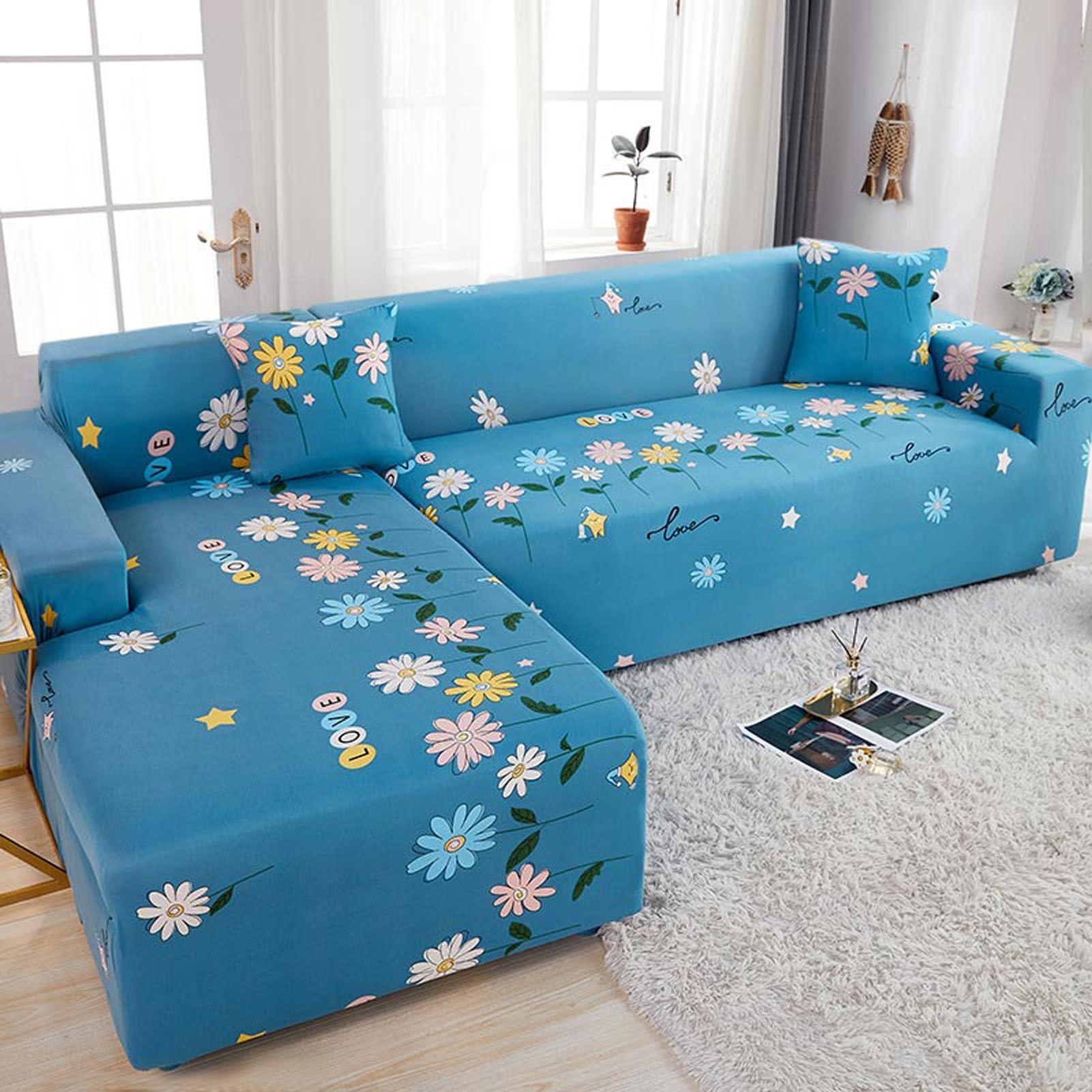 Housse de canapé extensible en velours de 1 à 5 places pour canapé sectionnel