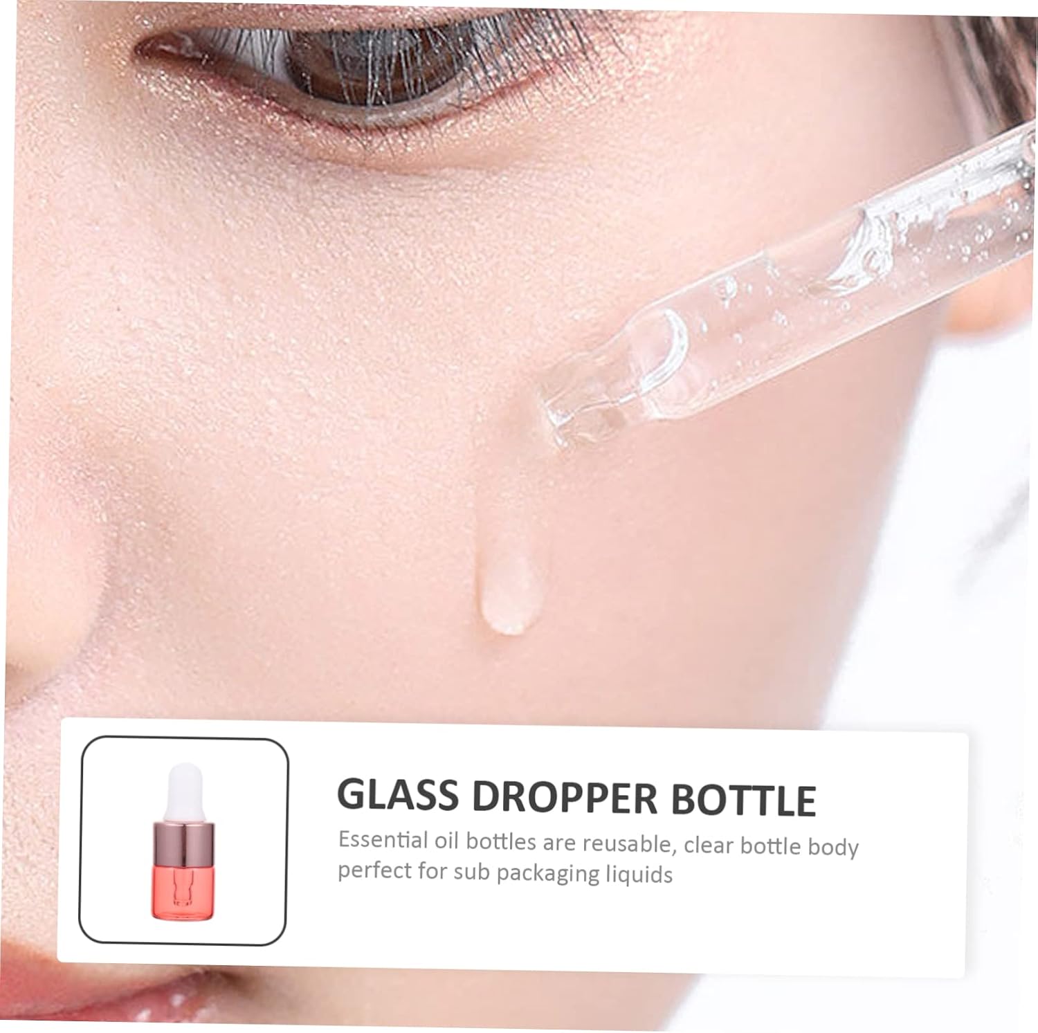 20pcs Glass Dropper Bottles Portable Essential Oil Droppers with Leak Design for Travel Perfume and Lotion Compact Durable Rose Gold Bottles