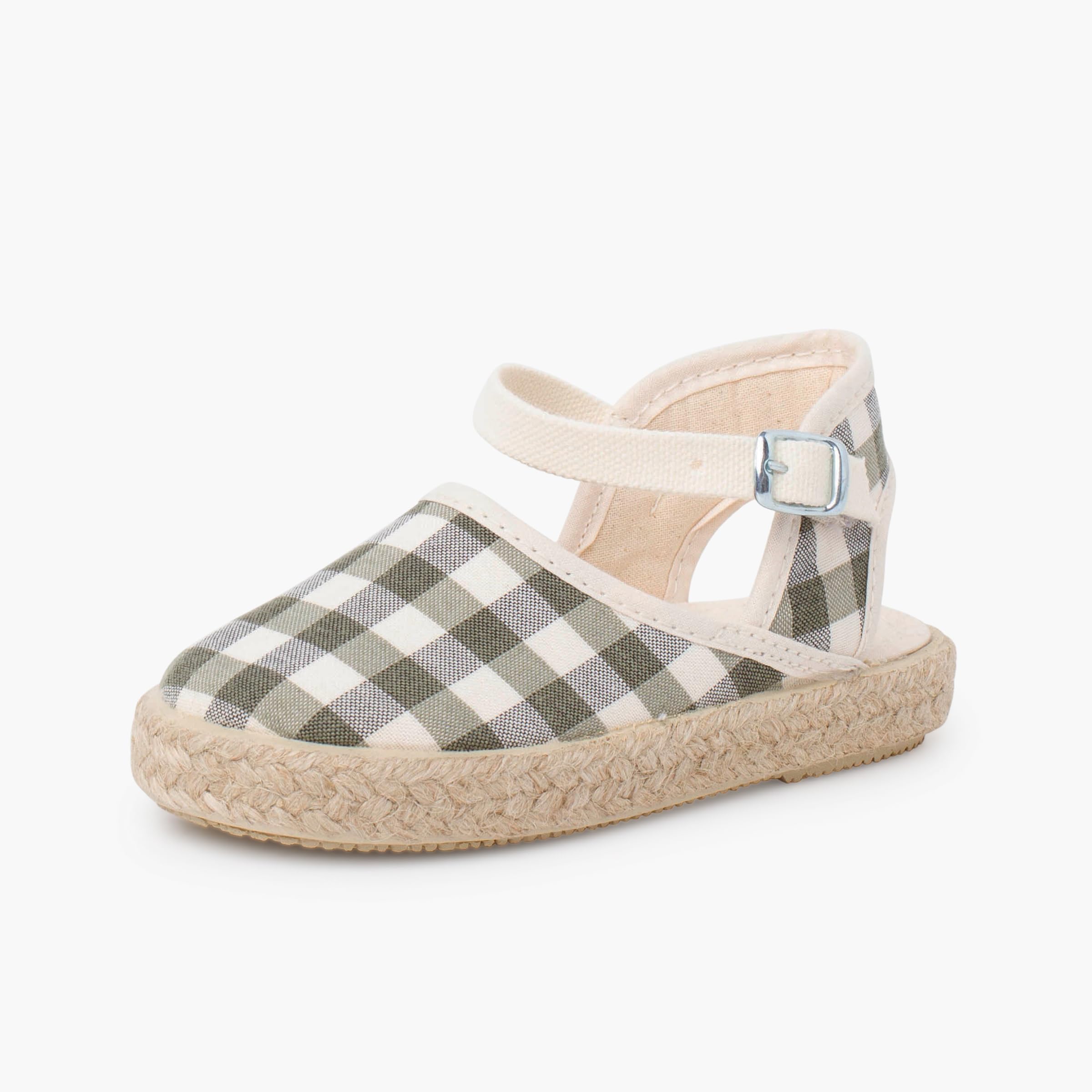 Pisamonas Alpargatas Niña Cuadro Vichy Hebilla