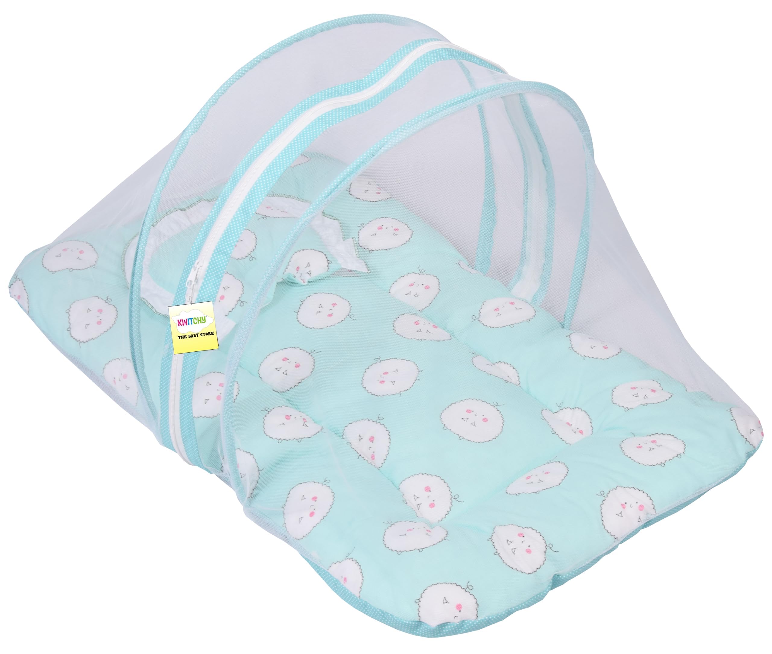 Kwitchy Baby Bed New Born Baby Bedding Set | Mattress | Mosquito Net | Carry | Cotton | Infants Beds | Products All | Gift Pack (0-6 Months) 3