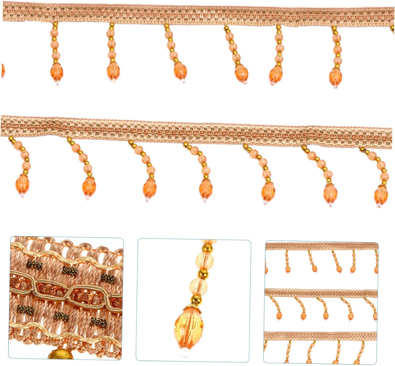 Curtain Beads Trimming Accessory Unique Beaded Fringe for Sewing Crafts and Home Decor for Cushions and Handbags