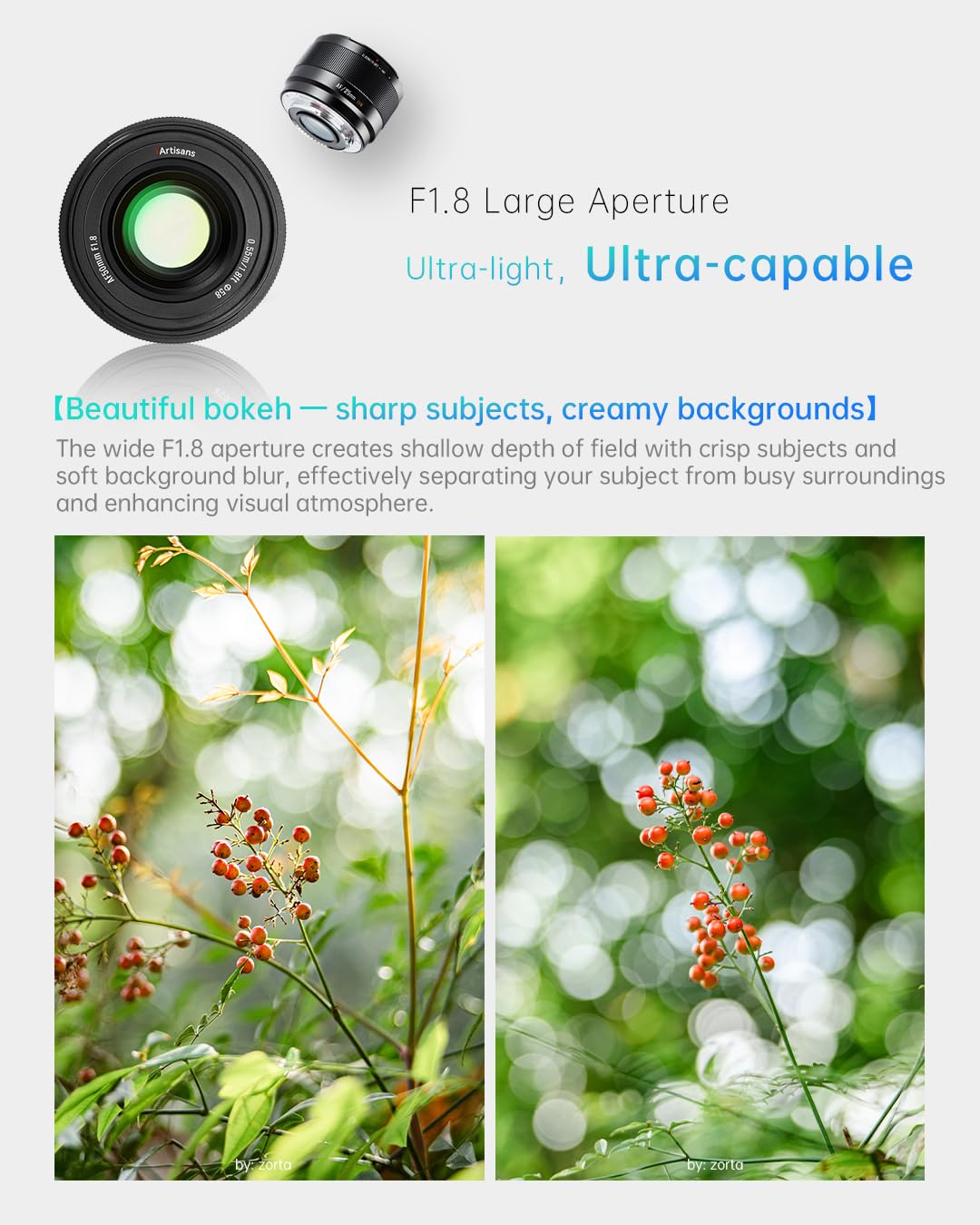 7ARTISANS AF 50 mm F1.8 APS-C Obiettivo autofocus per Sony, obiettivo ritratto classico, intensità luminosa F1.8 con bokeh, compatto e leggero, ideale per ritratti e scatti di dettaglio.