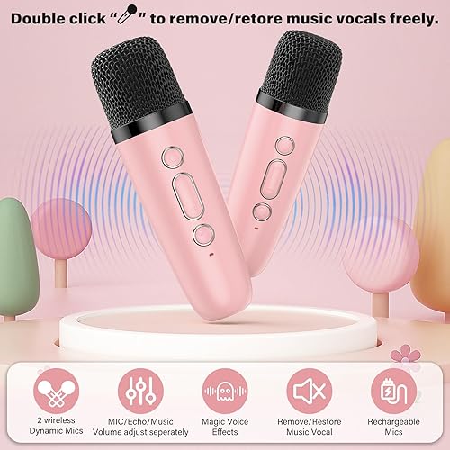Vista 14 de JYX Mini máquina de karaoke para niños, altavoz Bluetooth negro sin alimentación con luces de fiesta y 1 micrófono inalámbrico, ideal para adultos