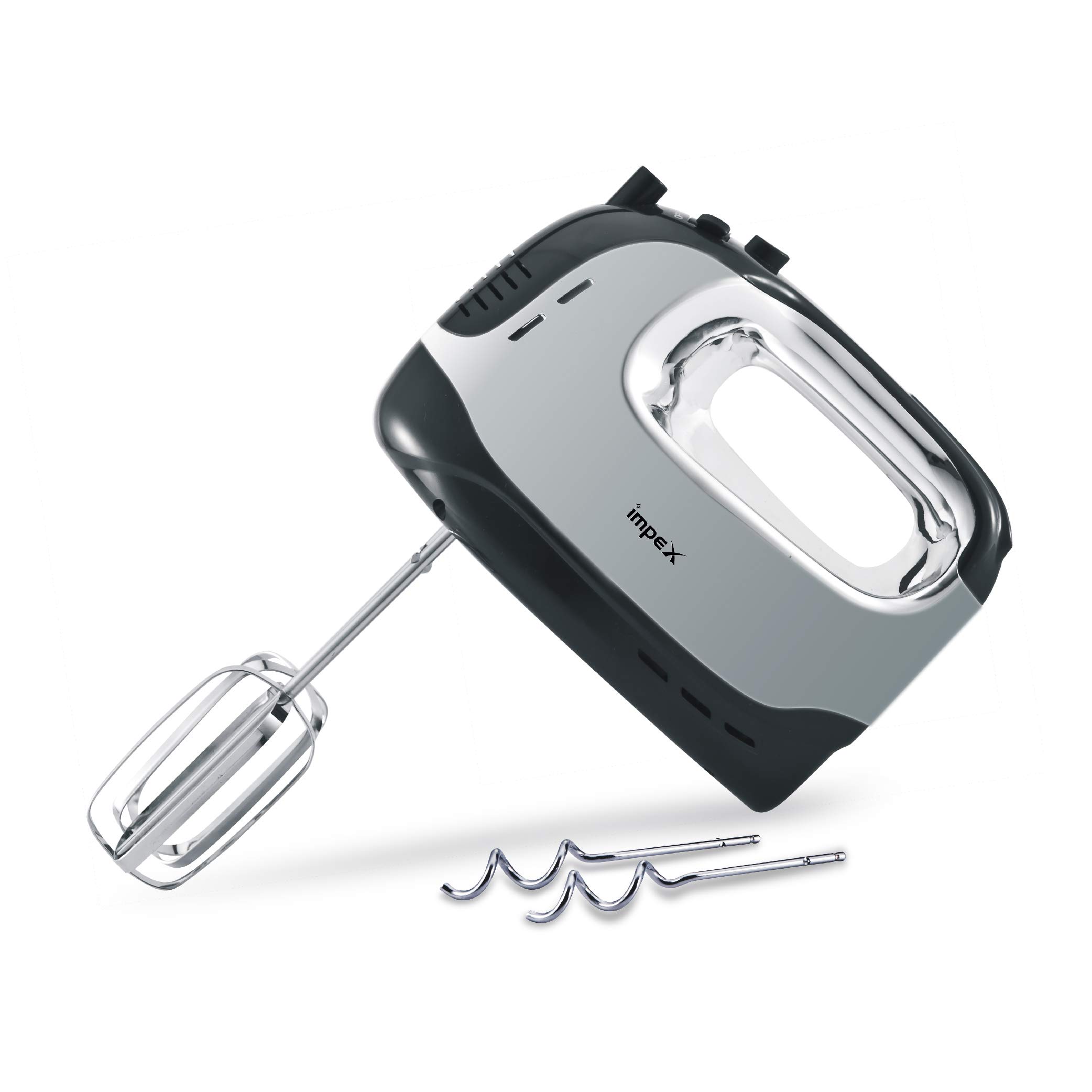 Impex Hm 3301 300 Watt Hand Mixer With 2 Hooks & Beaters (Black & Ss Finish)