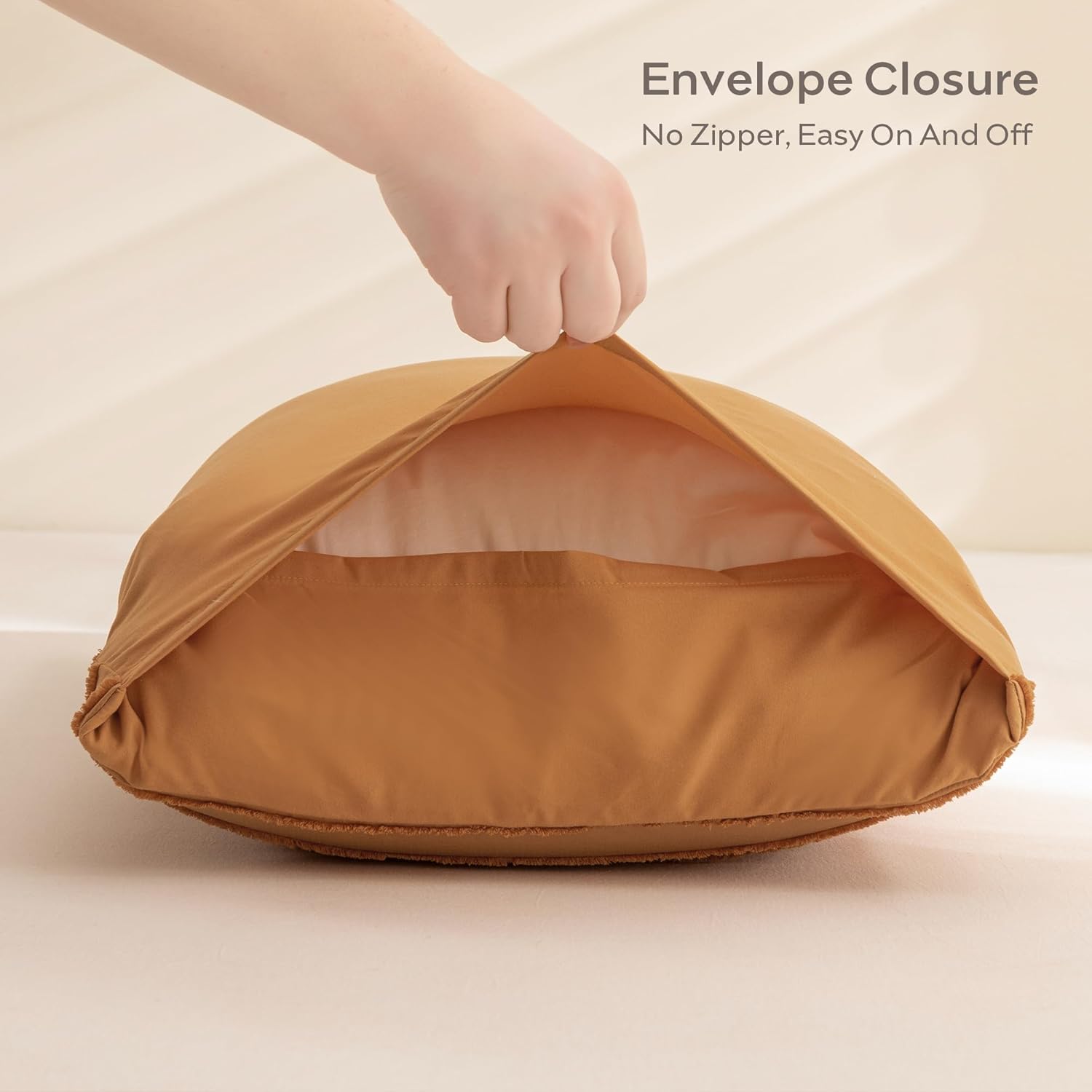 JELLYMONI Pillowcases King Size Rust 2 Pack Boho Striped Bed Pillow Covers 20x36in Polyester Envelope Pillow Shams Tufted Bohemian Textured (Pillows are not Included) - Image 6