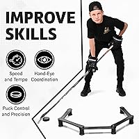 Vista 4 de ACE HOCKEY The Snake Trainer - Herramienta ligera de entrenamiento de manejo de palos - Equipo de entrenamiento de hockey para control de disco