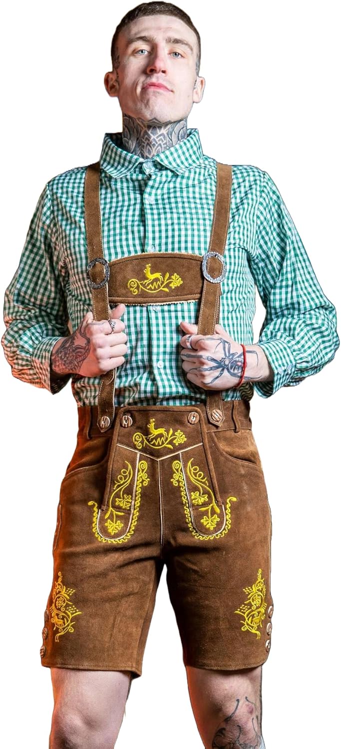Lederhosen Swiss Leather Shorts Lederhosen Leather Suspender