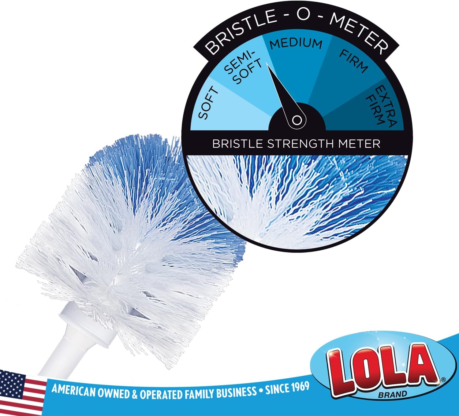 LOLA Classic Toilet Brush, 72 Pack, Durable Fiber Stiff Bristles, Compact Size, Non-Scratch, Long-Lasting