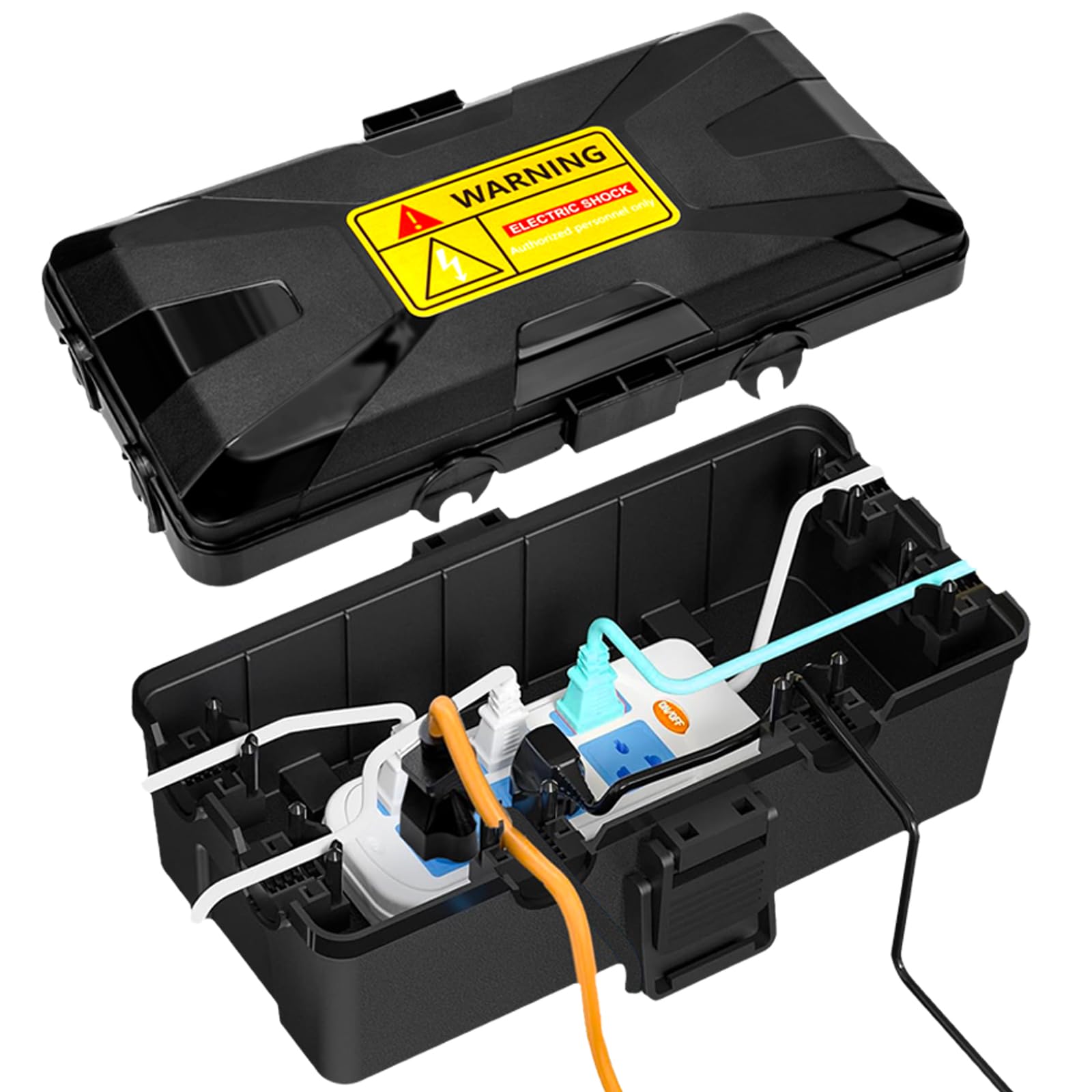 Scatola Elettrica Da Esterno Impermeabile IP56 - Custodia Per Prolunghe E Trasformatori - 5 Uscite Cavi - 360x255x138 Mm