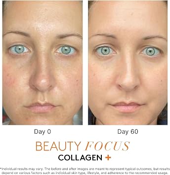 Beauty Focus Nu Skin Collagen + Powder Mix-in | 30 Servings | Citrus-Flavored Collagen Peptides with Lutein & Acerola Cherry | Supports Skin Elasticity, Tone & Texture