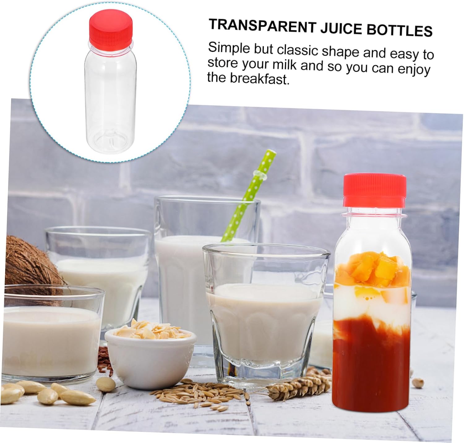 30pcs Clear Reusable Dispenser Bottles Beverage Holders for Drinks Juice and Yogurt Lightweight and Practical for Parties and Outdoor Activities
