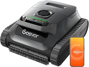 (2026 New) Gosvor Pool Vacuum Robot LiteVac G1, Wall & Waterline & Platform, 15.2 lbs Ultra-Lightweight, Up to 200-Min Runtime, Double Filtration, Smart Navigation & App, for Pools up to 2153 sq.ft