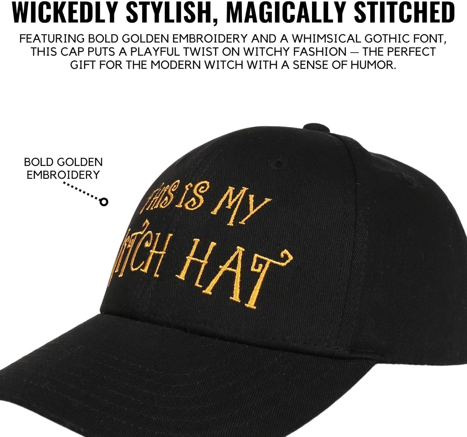 InnoBeta Witchy Gifts for Women Witchy Hat Cap, Funny Adjustable Embroidered Trucker Hat, Funny Gifts for Halloween, Birthday, Christmas - Image 6