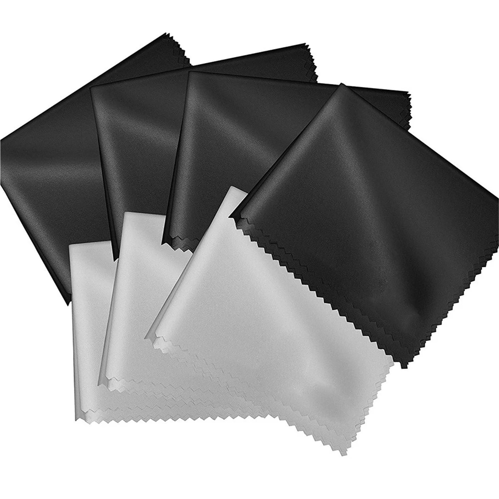 100 panni in microfibra per la pulizia degli occhiali, per la pulizia delle lenti di occhiali, TV, schermi e dispositivi elettronici, ultra morbidi e senza striature, colore nero