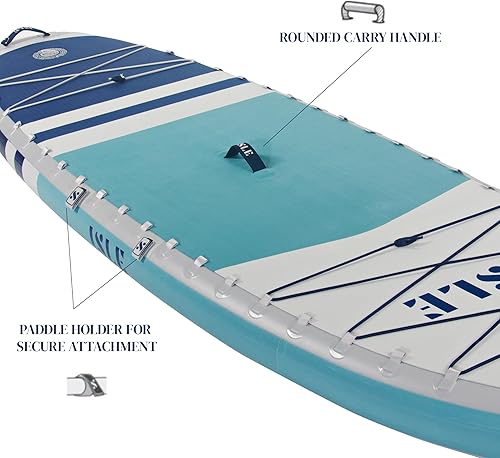 Miniatura 4 de ISLE Pioneer - Tabla inflable de remo para pie, incluye correa de bobina, aleta de giro, mochila de viaje, bomba de mano, remo - SUP apto para