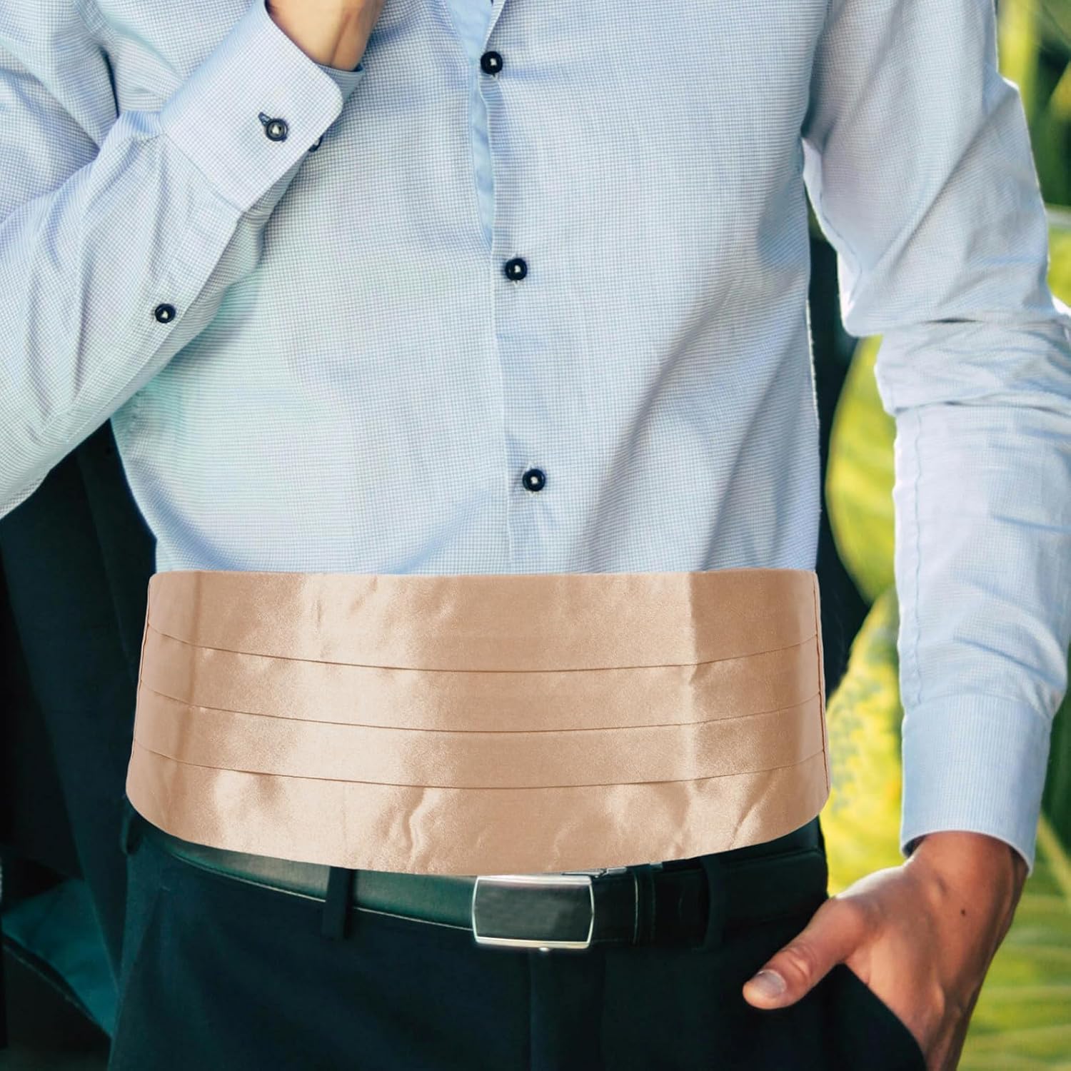 Dress Belt Men Cummerbund for Suit Men's Tuxedo Waist Band Elegant Cummerbund Posture Support