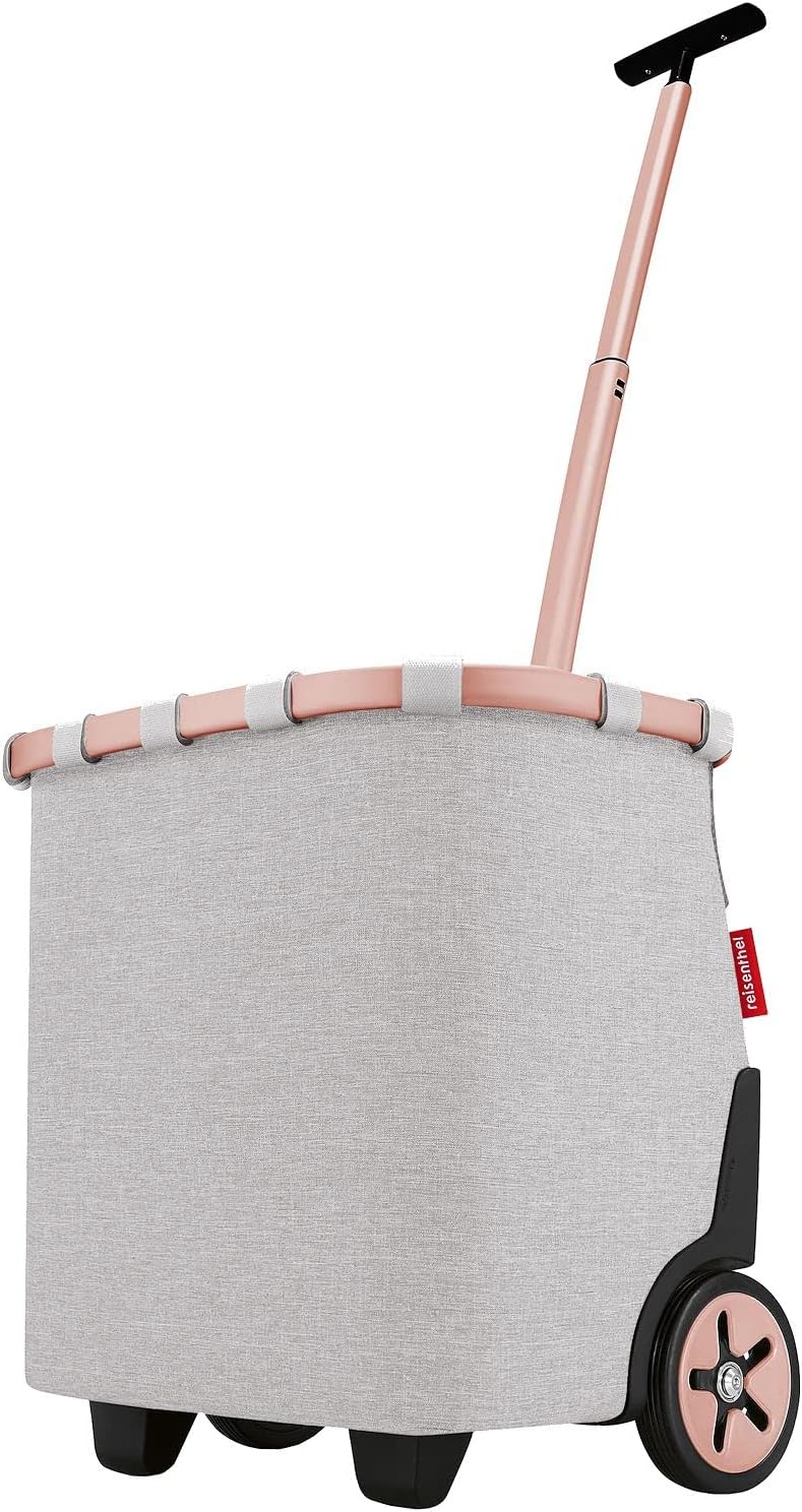 reisenthel carrycruiser Twist Sky Rose - Portable Shopping Trolley with Sturdy Aluminum Frame, Shoulder Strap and Removable mesh Inner Bag -Water-Repellent