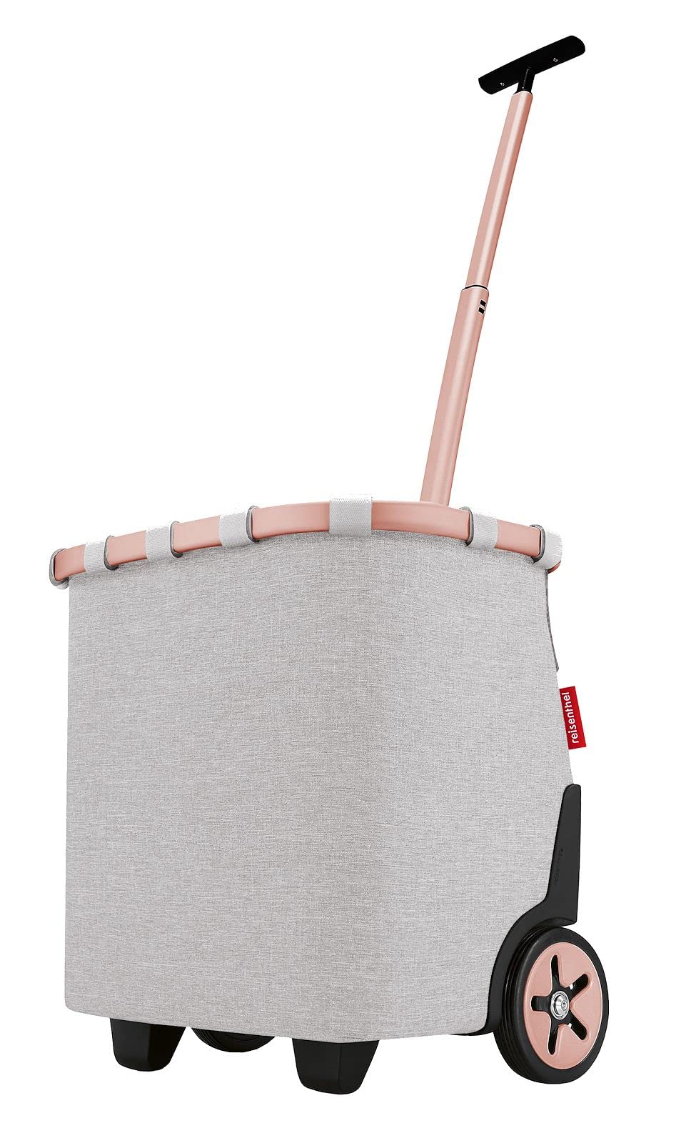 reisenthel carrycruiser Tragbarer Einkaufstrolley mit stabilem Aluminiumrahmen, Schultergurt und herausnehmbarer Netz-Innentasche Aus wasserabweisendem Material, Couleur:Sky Rose