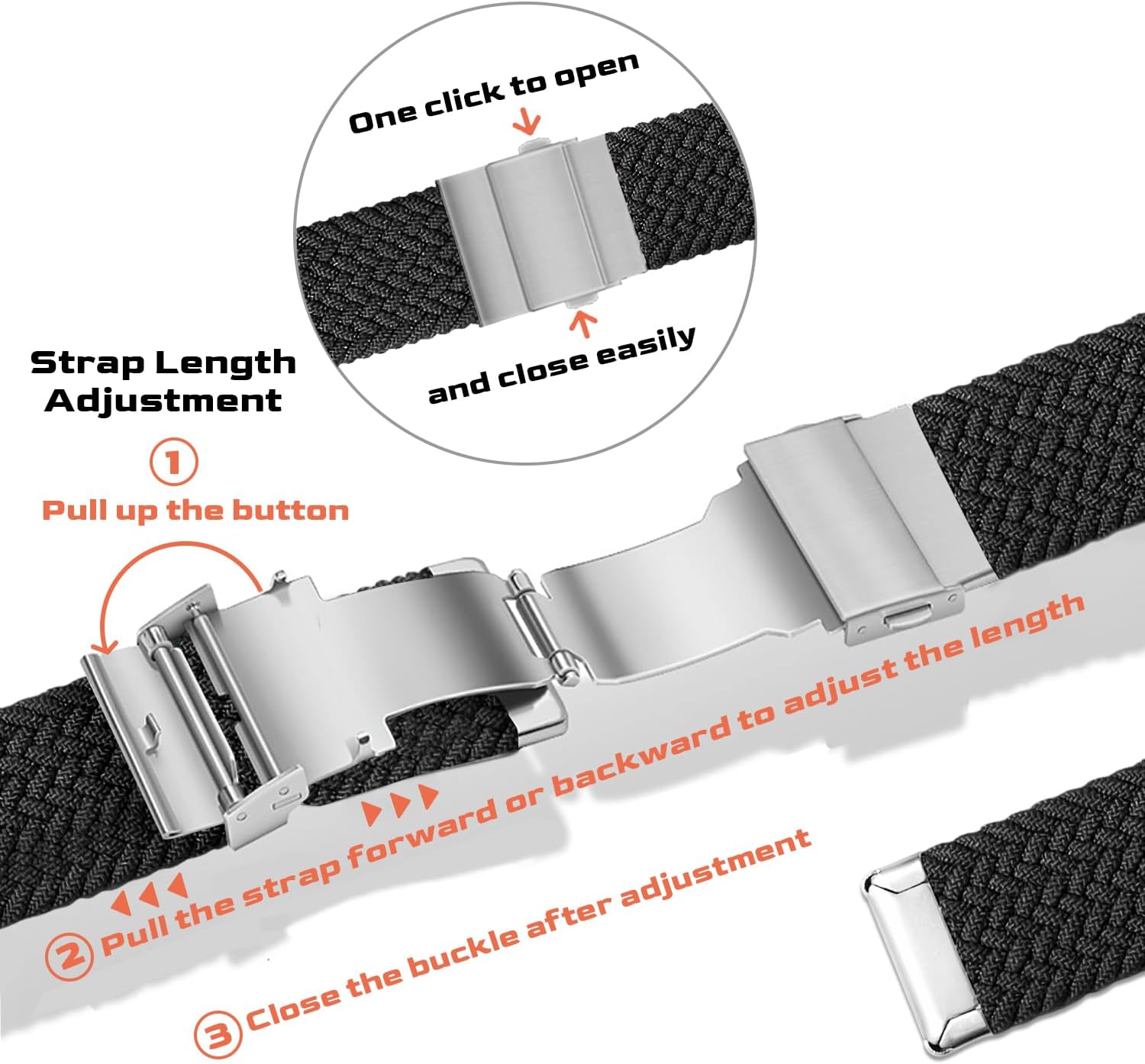 Hearkent 18mm 20mm Watch Nylon Watch Strap, Sport Braided Nylon Watch Bands with Adjustable Buckle Band for Men and Women, Easy to Install Replacement