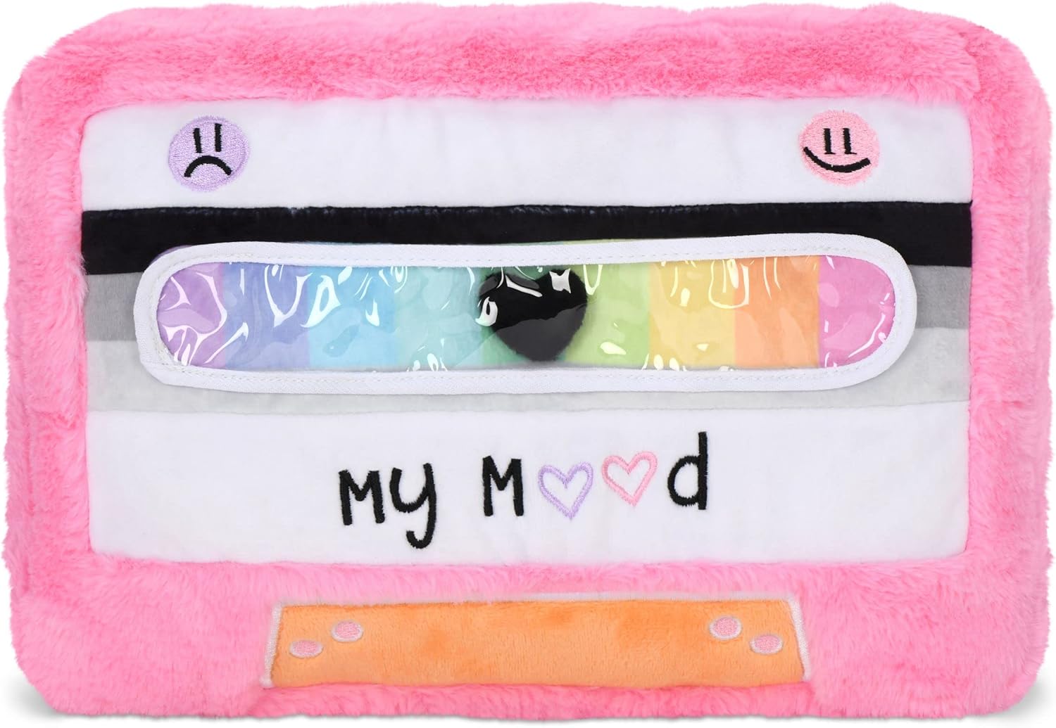 iscream Mood Meter Fur & Fleece 11" x 7" Pillow with Embroidered Accents