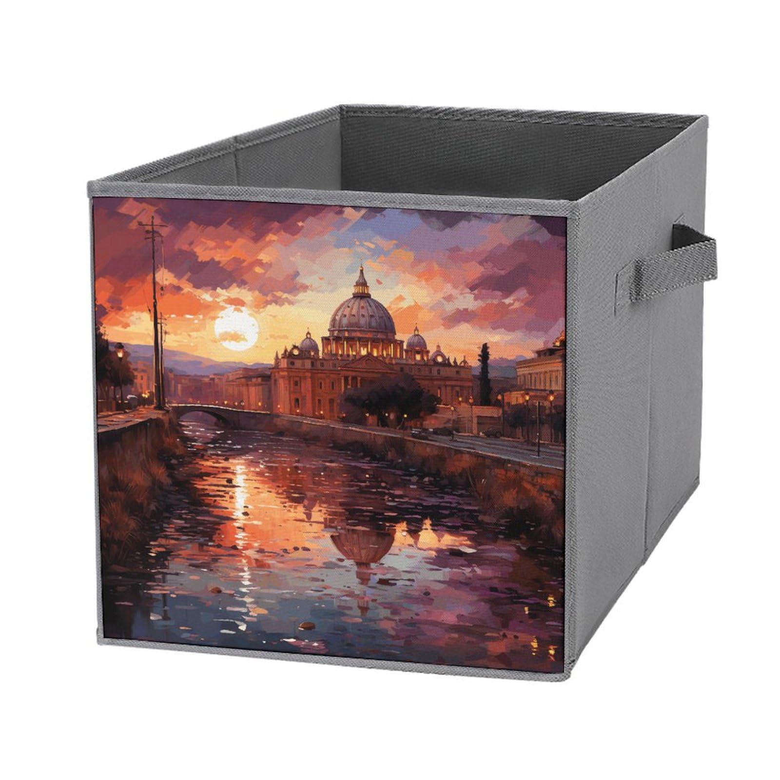 Boîtes de rangement empilables motif Rome pour optimiser les placards de chambre