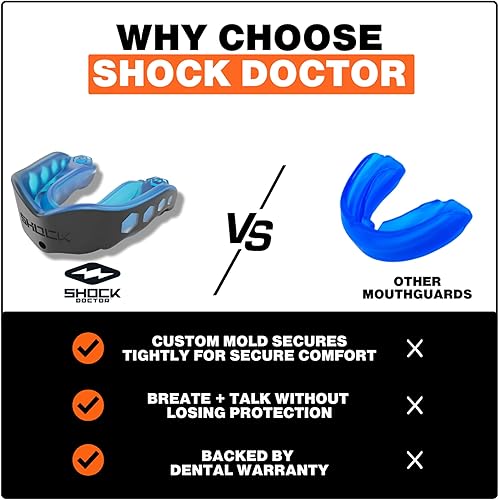 Vista 5 de Shock Doctor Gel Max - Protector bucal, protección resistente y ajuste personalizado, para adultos y jóvenes