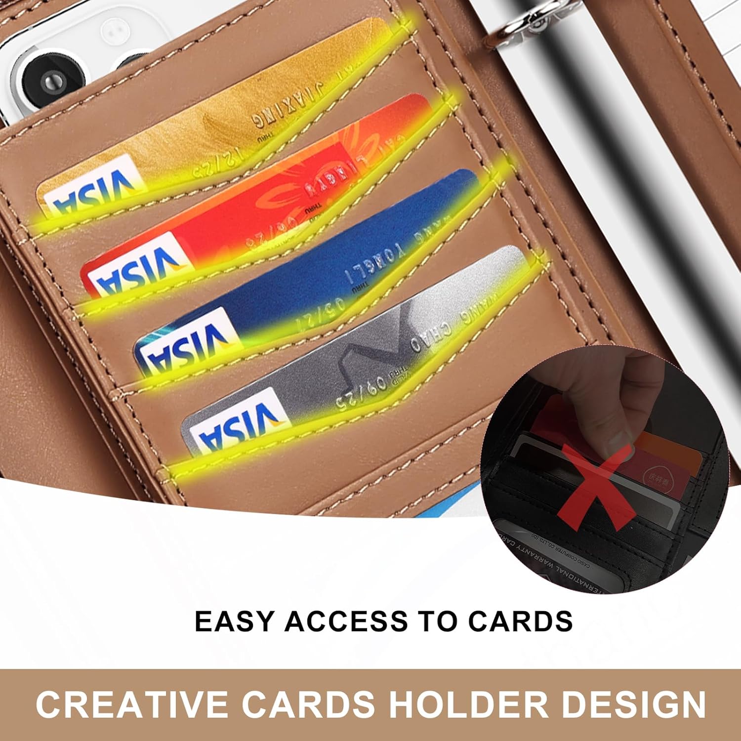 Leathario Portfolio Binder, Includes 5 Folder Index Dividers, 13 Inch Tablets Organizer with Handle, Vegan Leather A4 Padfolio, Multi-Pocket Notepad Business Planner Professional Document - Image 7