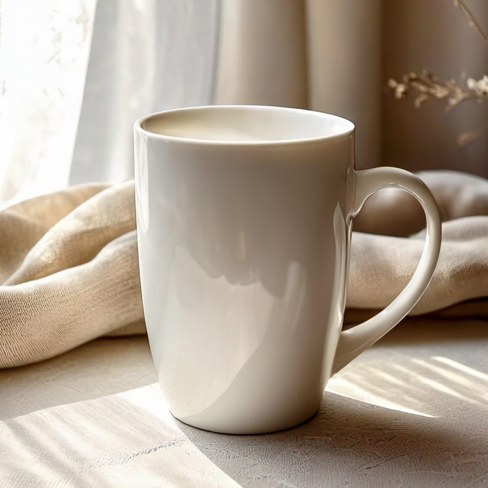 Glasmark KROSNO 1992 Taza de Cerámica 6 Piezas Juego de Tazas para Café y Té Blancas 590 ml