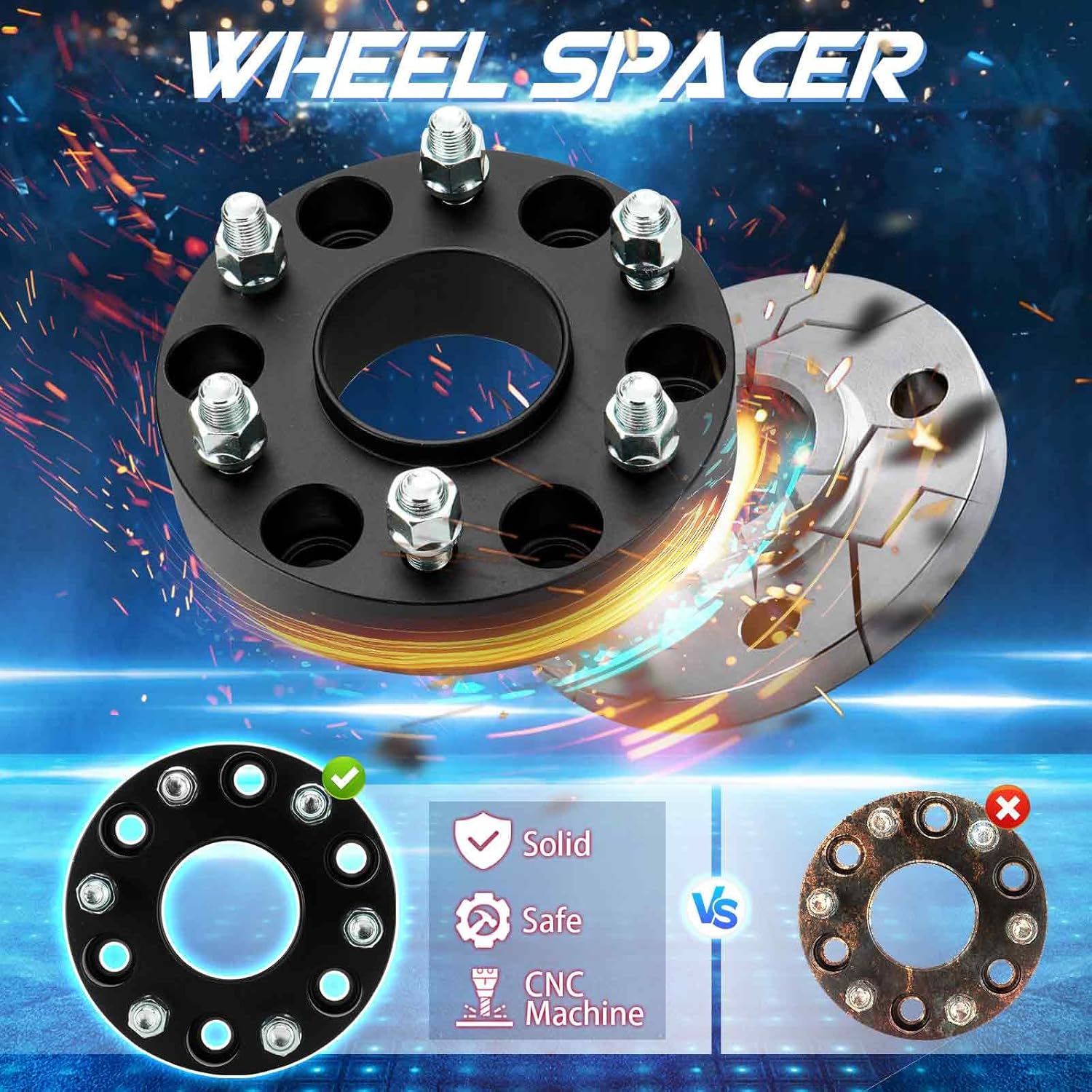 6x5.5 2in Hubcentric Wheel Spacers, 6x139.7mm Forged 6 Lugs Wheel Adapter, Fit for Chevy Avalanche 2007-2013, for Express 1500 2003-2014, for GMC Yukon 2000-2021, 78.1mm Bore M14x1.5 Studs 4pcs