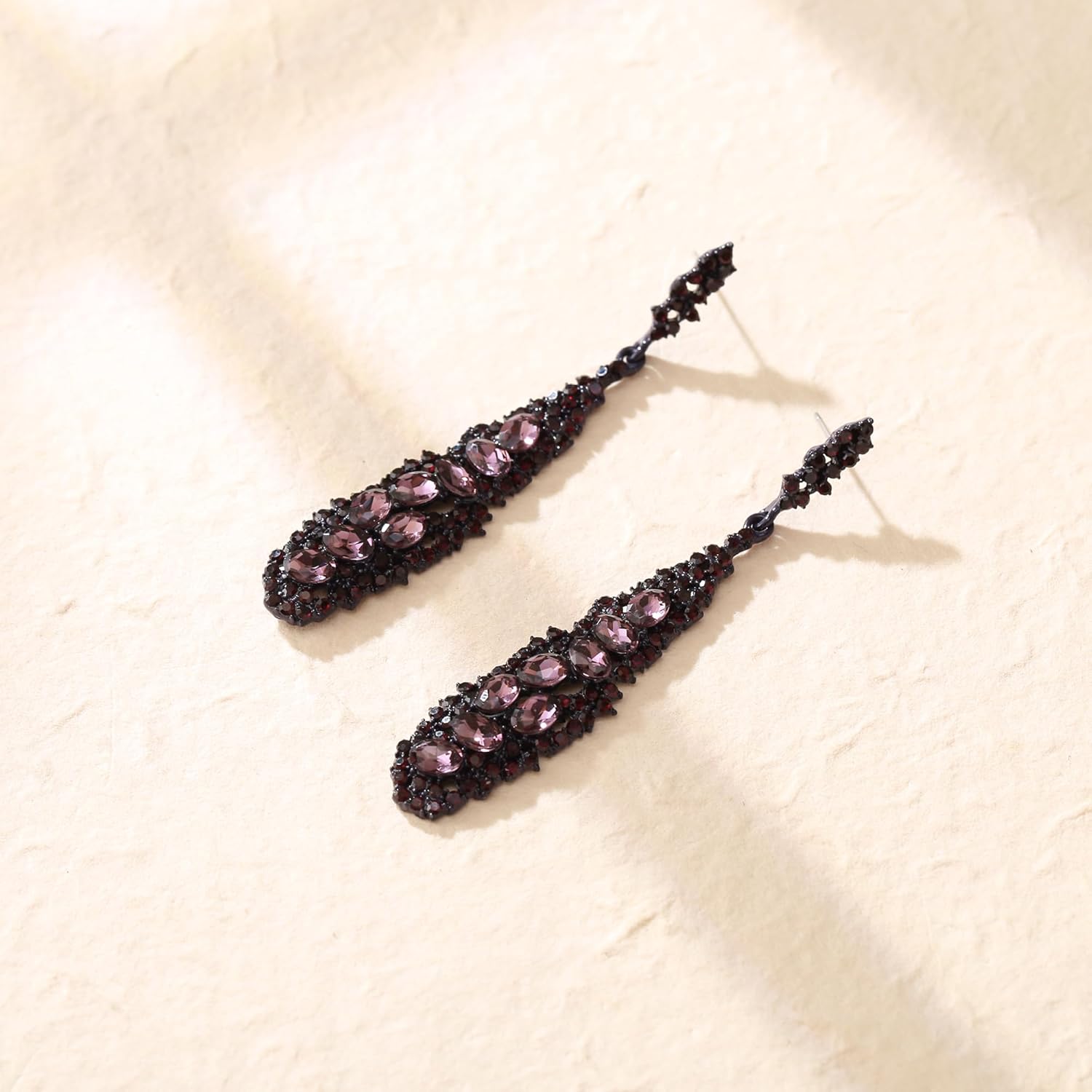 Crysdue Rhinestone Bridal Dangle Earrings for Prom Party, Crystal Cluster Chandelier Wedding Earrings for Women Bride Bridesmaid - Image 4