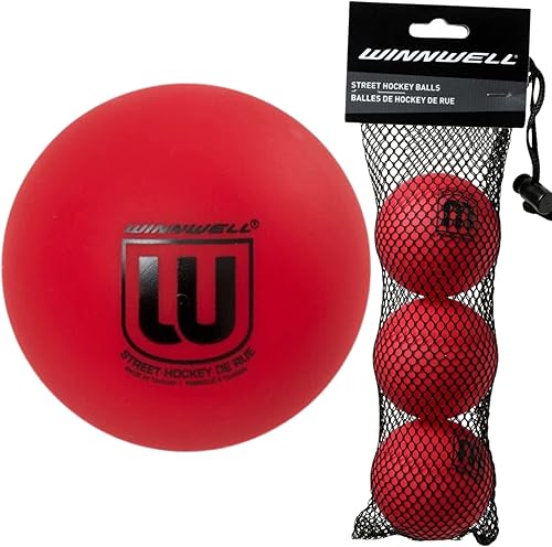 Miniatura 24 de Winnwell Pelotas deportivas de hockey callejero – Pelotas para interiores y exteriores con bolsa de almacenamiento – Ideal para juegos de hockey