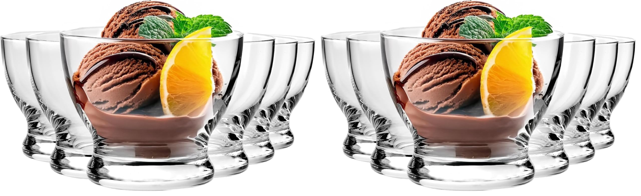 Krosno 6er-Set Eisbecher 290 ml | Dessertschale | Pure Kollektion | Ideal für Zuhause, Restaurants und Partys | Spülmaschinenfest (Packung mit 2)
