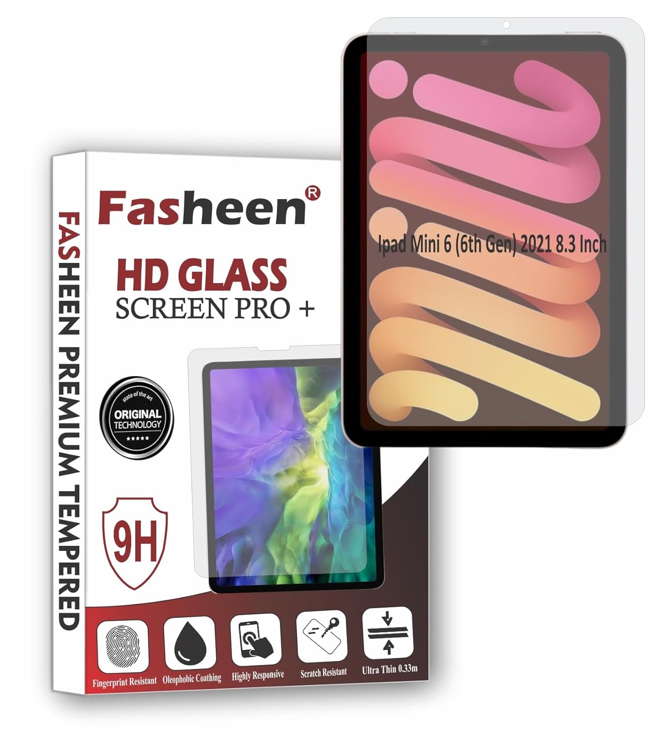 FASHEEN Screen Guard Compatible With iPad Mini 6 8.3 inch 2021, iPad Mini (6th Generation), iPad Mini 6 (A2568) Fiber Screen Protector Not a Tempered Glass.