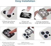 Vista 7 de Protector de lente para iPhone 14 Pro/iPhone 14 Pro Max, protector de pantalla de vidrio templado, protector de pantalla de cámara Ultra HD 9H