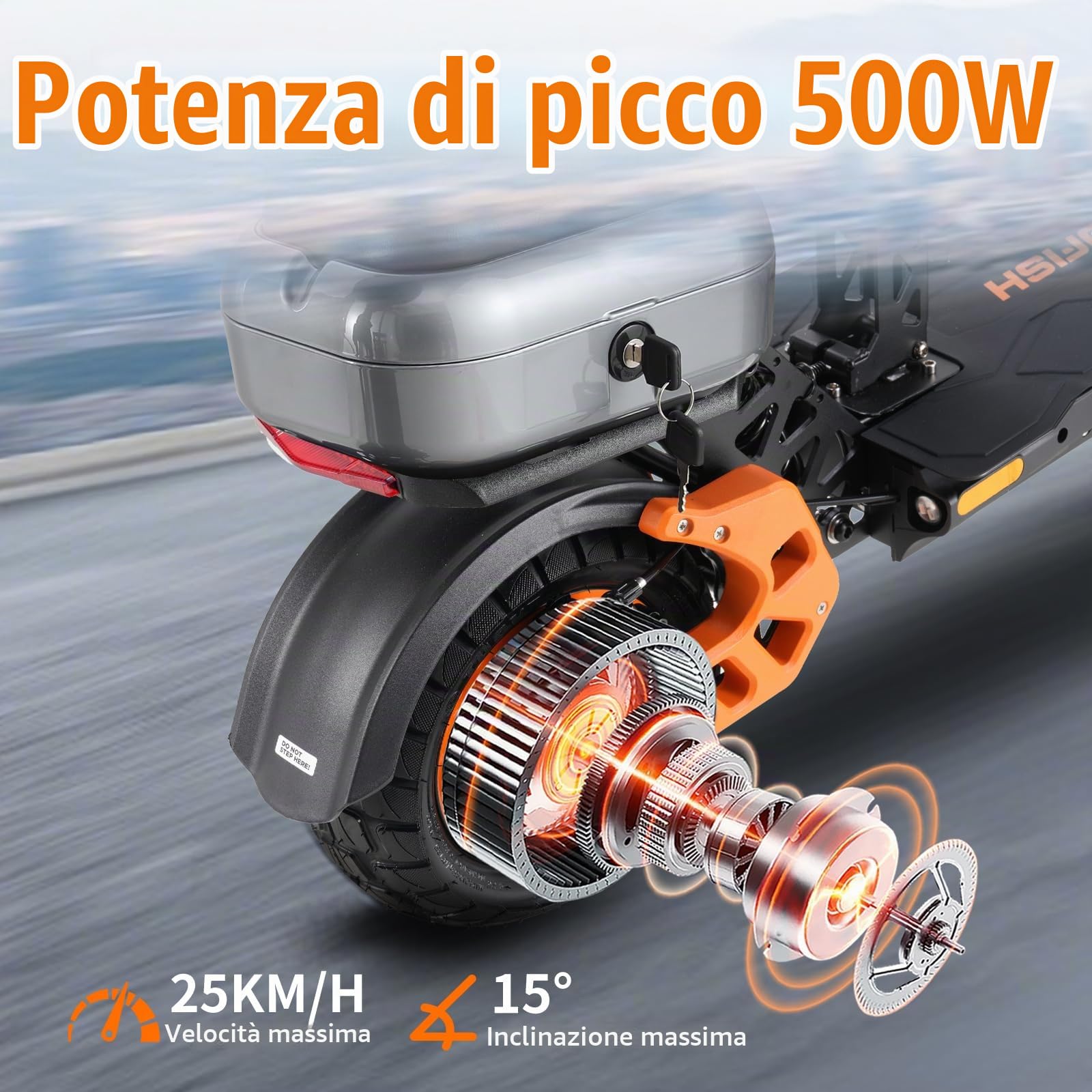 TWOFISH V5 MAX Monopattino Elettrico Adulto, All Terrain 11/10 Pollici Pieghevole Batteria 48V 18Ah Autonomia 55km, 3 Modalità di Velocità LCD Display Carico 120 kg, Nero con Dettagli Arancioni