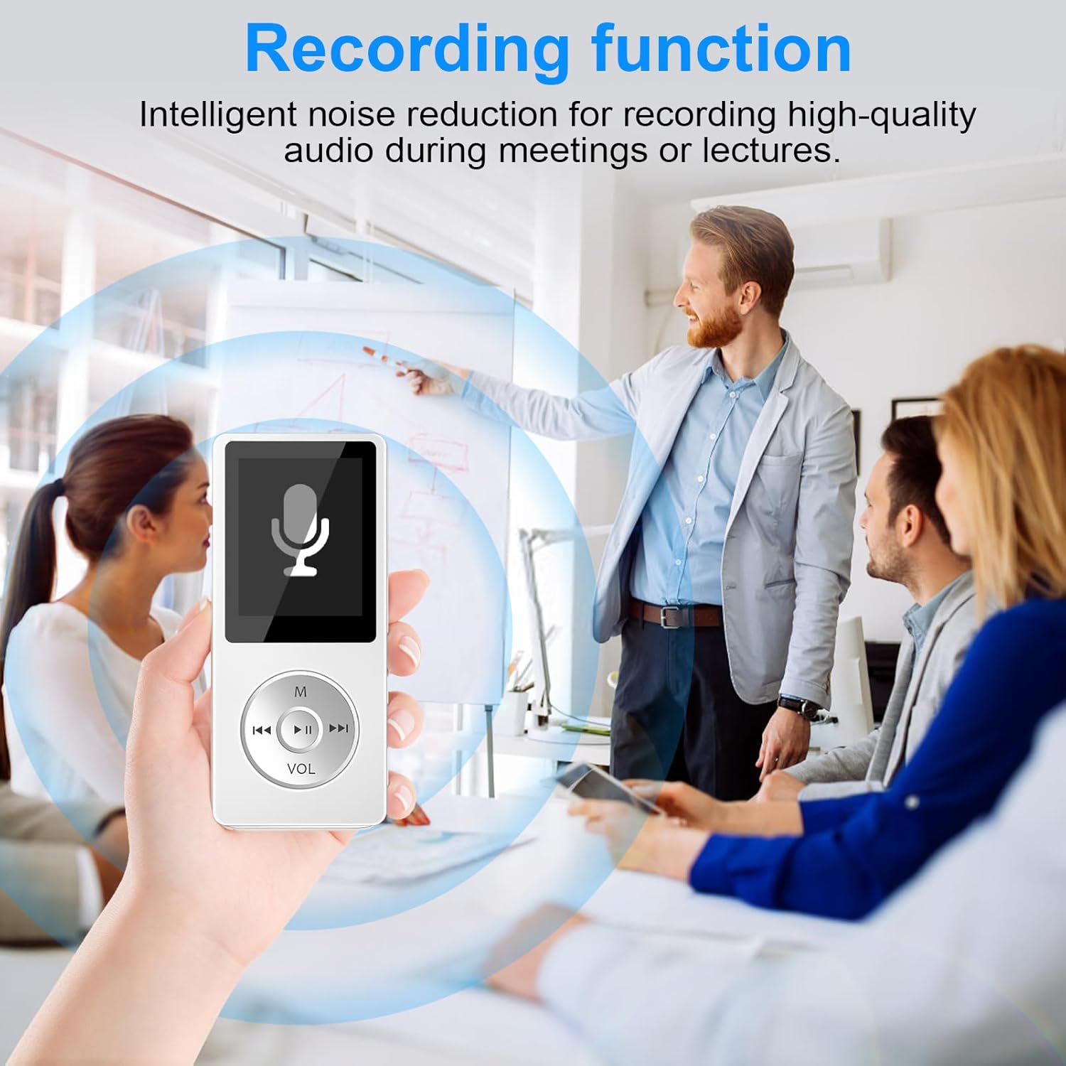 Aigital MP3 Player with Bluetooth and 32GB TF Card, HiFi Music Player with Built-in Speaker and Earphones, Multifunctional MP3 Players with FM/Recording/E-Book/Video, Supports Expanded Up to 128GB - Image 8