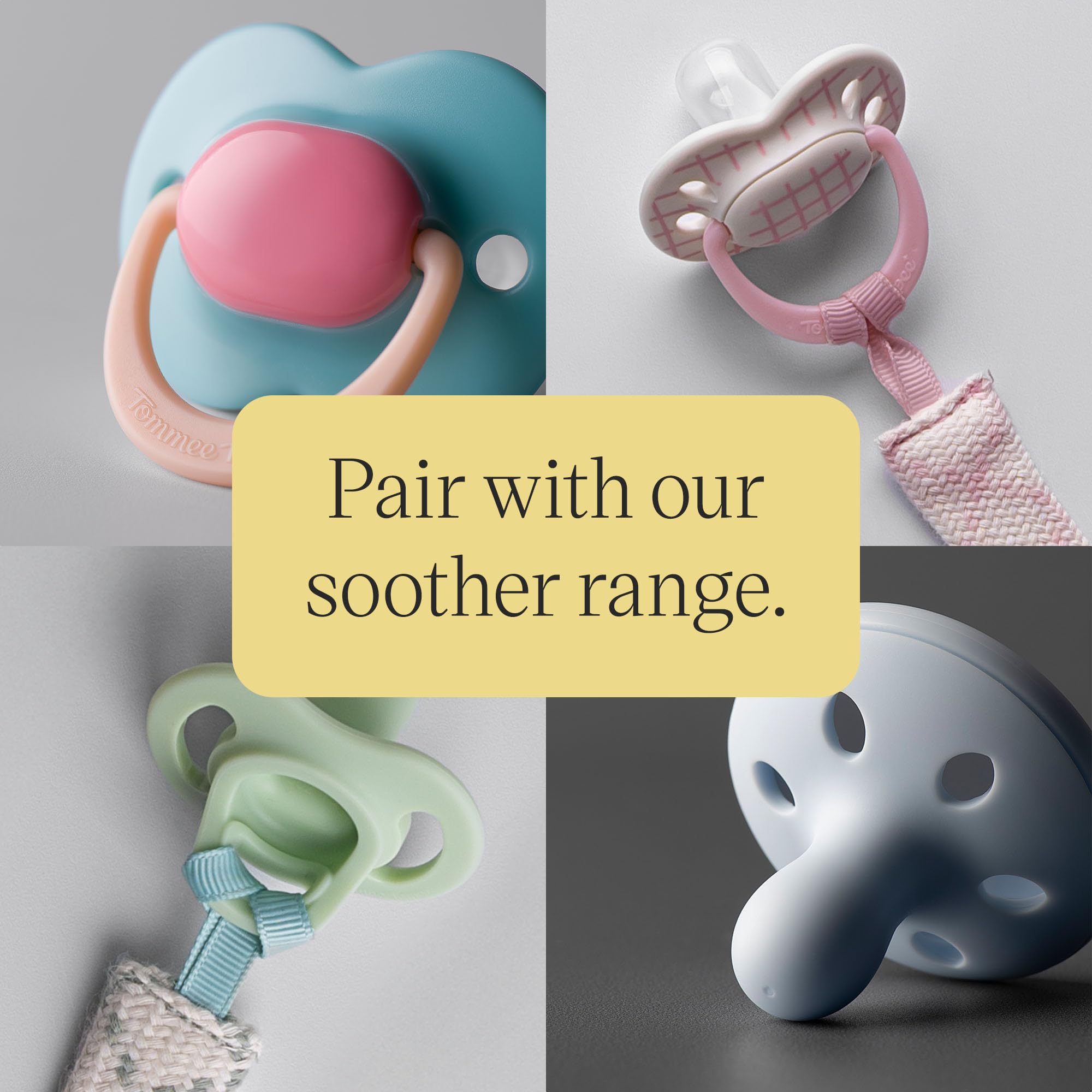 Tommee Tippee Comforter Clip, 0+ Months, 1 Pack, Organic Cotton, Compatible with Any Soother, Loop-on Design, Natural Beech Wood and Stainless Steel Soother Clip, Blue — view 7