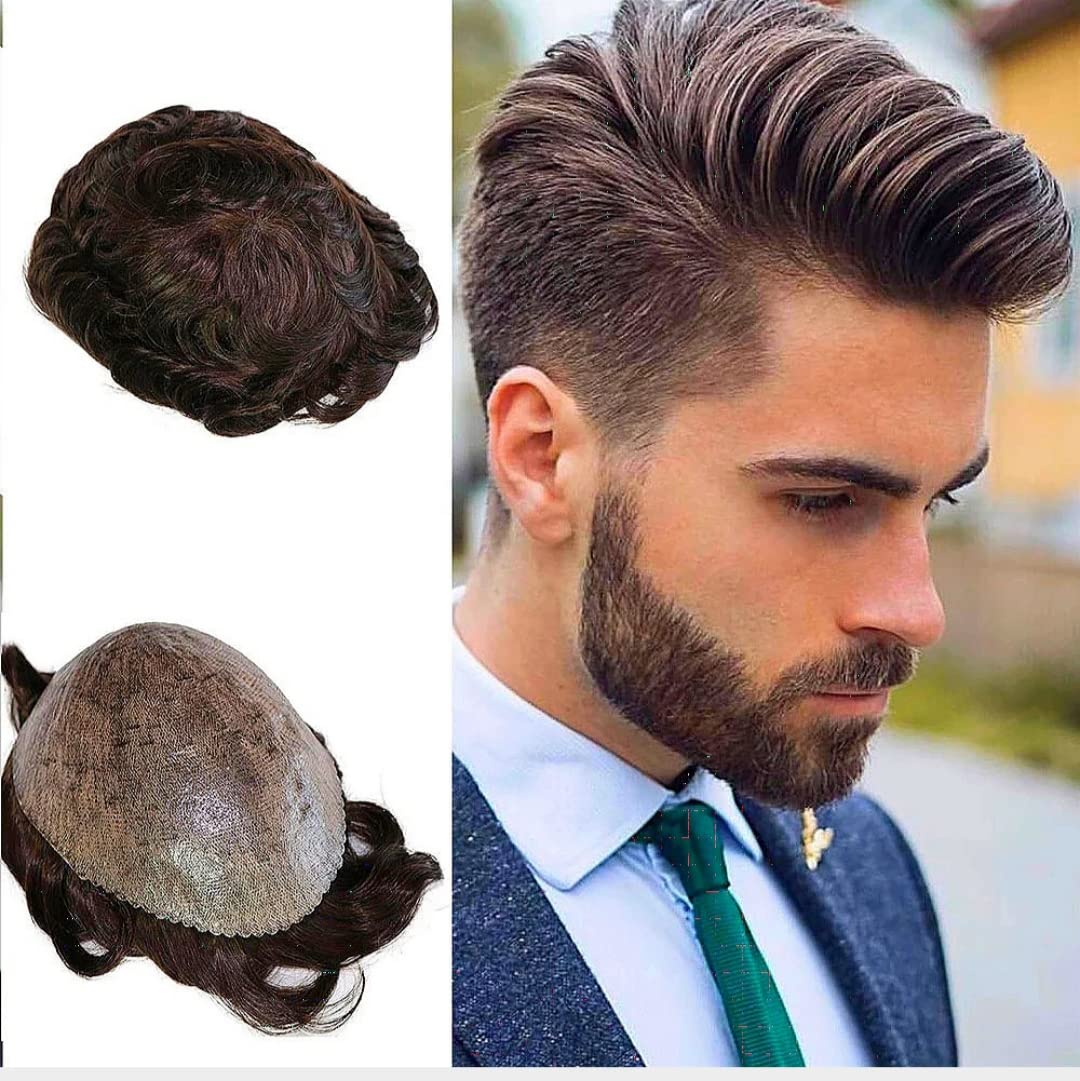 Celebrities I Skin PU Professional Polly Hair Patch Men's Hair Patch With No Tape Sticking Original Transparent Hairlines