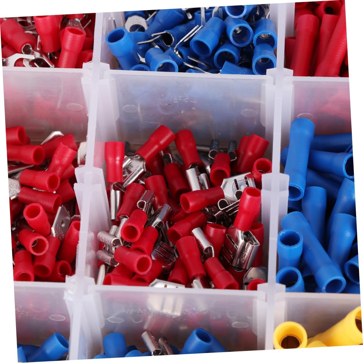 1300pcs PVC Connector Set for Heavy Duty Wire Battery Cable Closed End Tubular Ring Terminals for Automotive and Electrical Applications