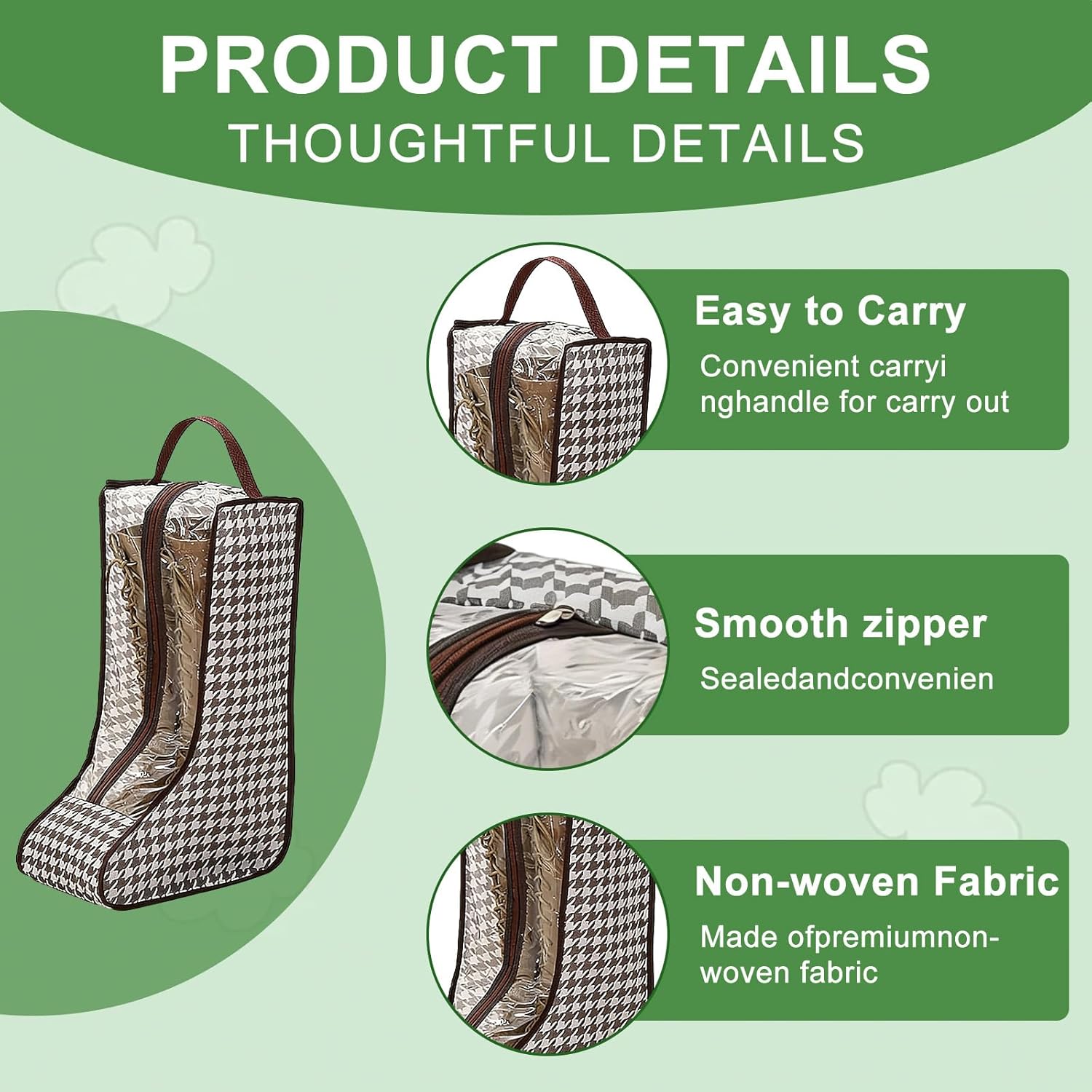 6 Pack Boot Storage Bag, Storage Organizer Tall Boots, Portable Dust Proof Boot Bags, Brown Waterproof Tall Boots Storages Bags for Travel and Daily Use