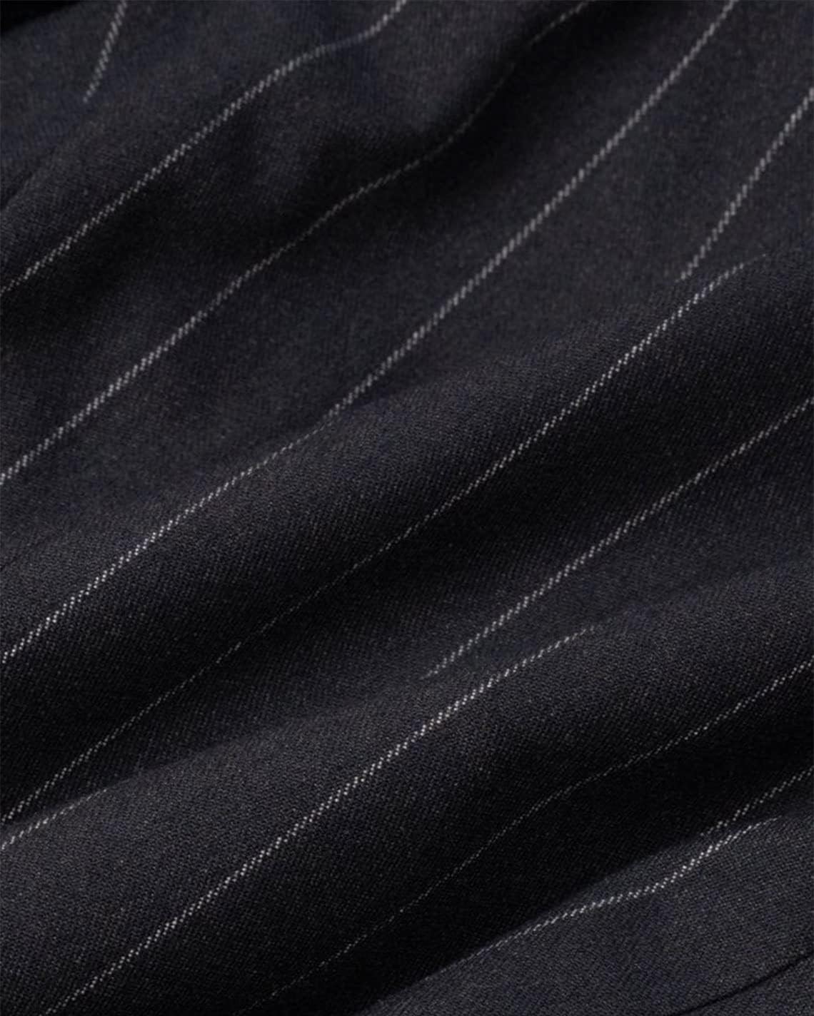 Mens Tweed Pinstripe Slim Fit Formal Business Suit Jacket Vest Pants Navy Blue Sold Separately Set