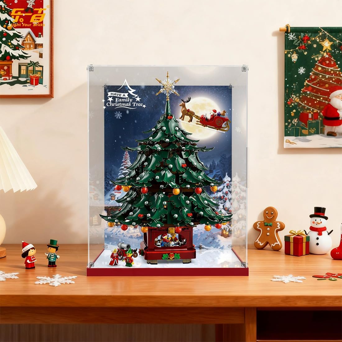 Acrylic Display Case for Family Christmas Tree 41843, 3MM Acrylic Display Box for 41843 (Building Set NOT Included)