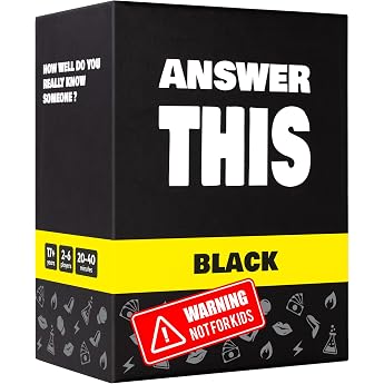 Answer This - Black - English - How Well Do You Really Know Your Friends? - Hilarious Party Card Game for Adults - Cool Questions for a Game Night Really Close Friends