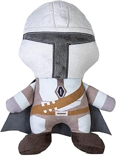 STAR WARS Pets The Mandalorian 9 Inch Plush Toy for Dogs | Medium Star Wars Plush Toys Fabric Plush Dog Toy, Squeaky Star Wars Plush Toys for Medium Dogs, Grey (FF17878)